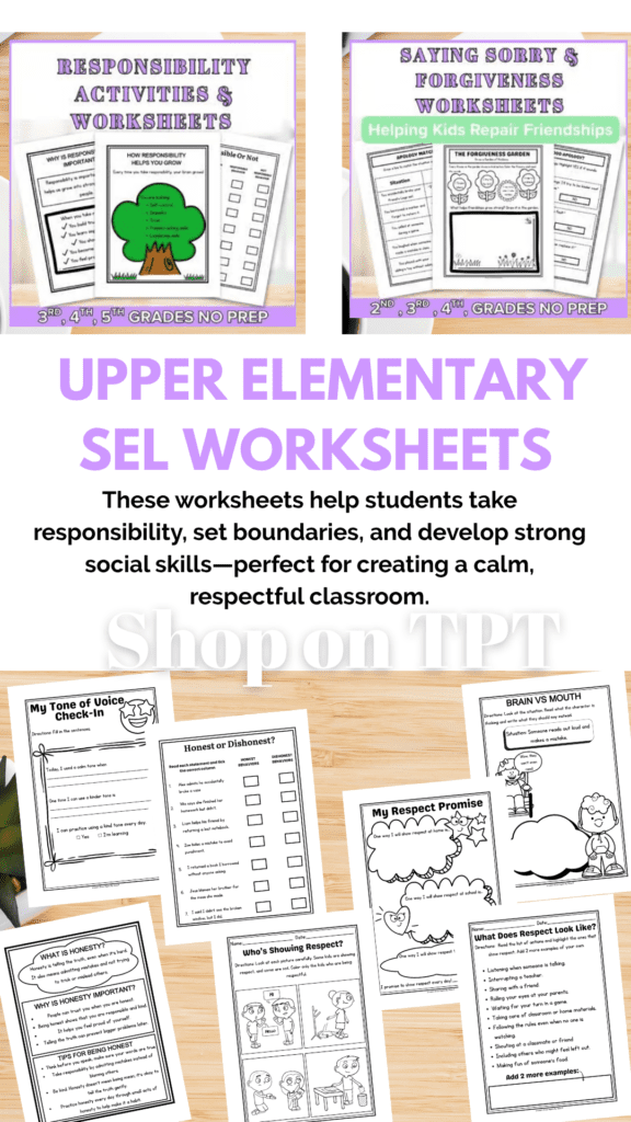 Upper elementary character education activities
