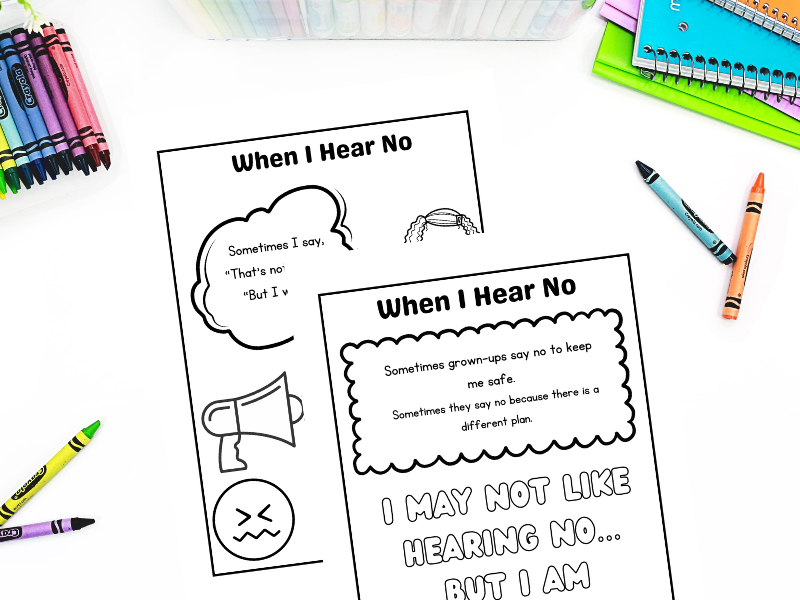Accepting No Social Story Worksheets For Kids