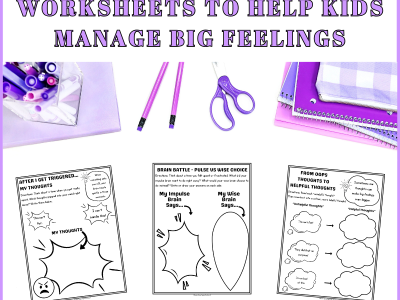 Self Control Worksheets to Help Kids Manage Big Feelings