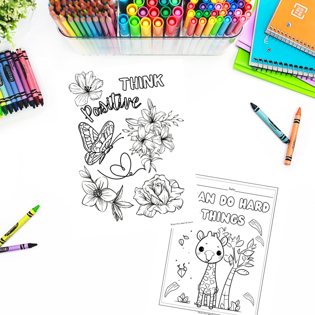 Mindfulness Colouring printable free for kids