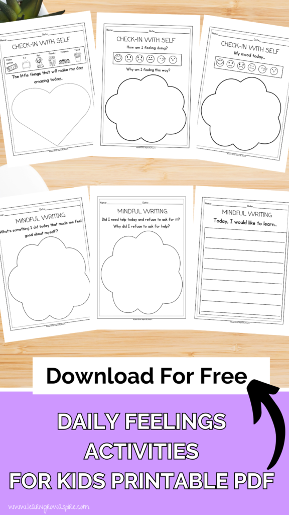 Mindfulness Journal for Kids Emotional Check-In Printables