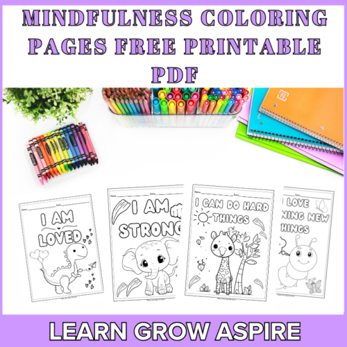 Mindfulness coloring pages free printable pdf