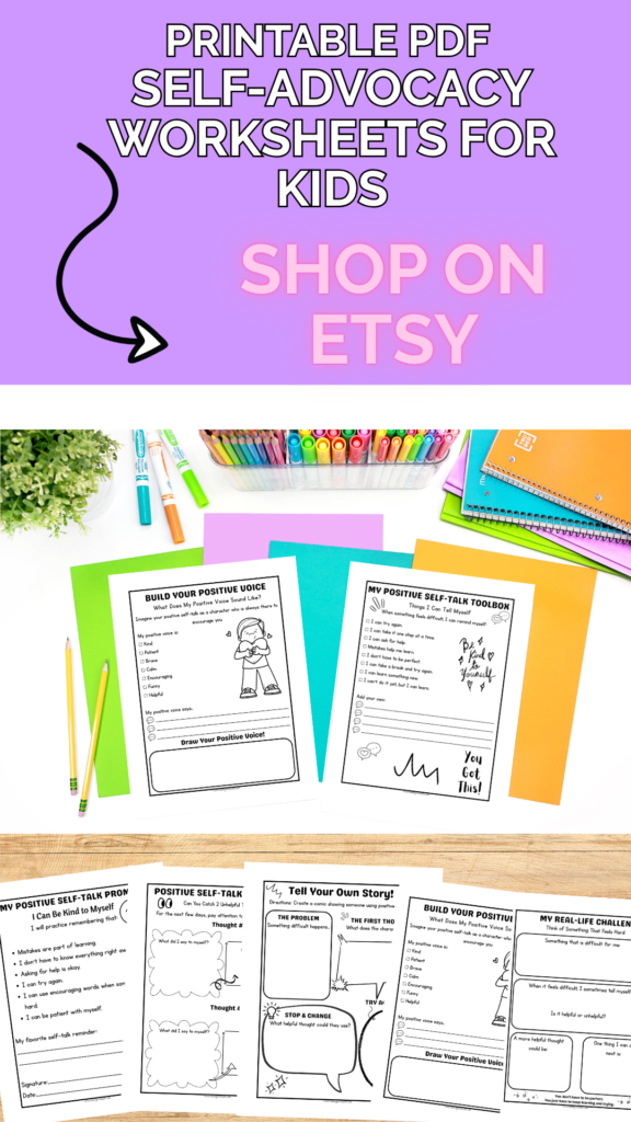 Self Advocacy worksheets for kids printable pdf download