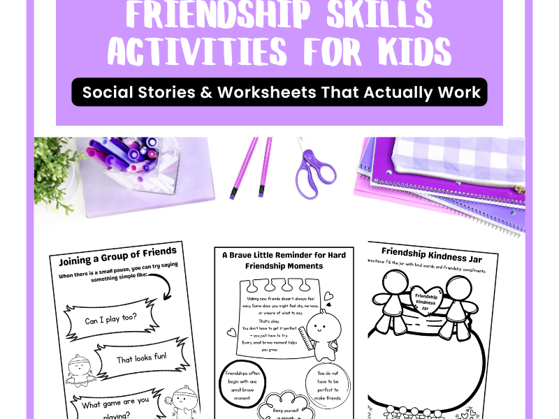 Making Friends Social Story Worksheets For Kids