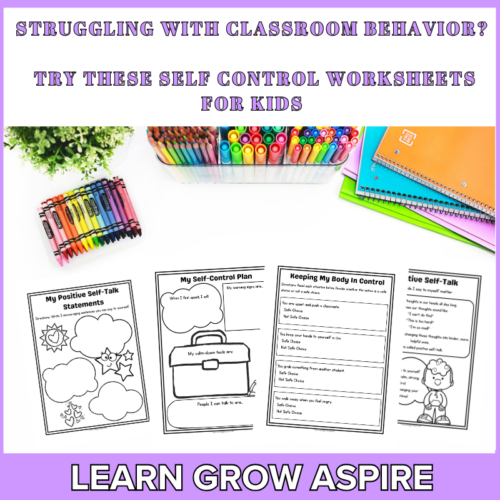Self Control Worksheets For Kids
