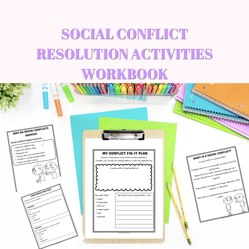 Conflict resolution for kids worksheet