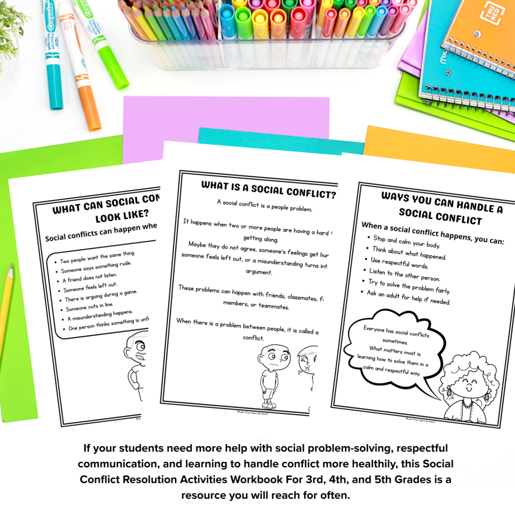 Conflict Resolution worksheet for students PDF