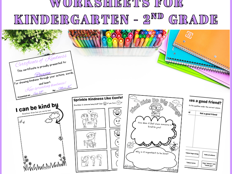 15 Kindness Activities for Kindergarten, Grade 1 & Grade 2