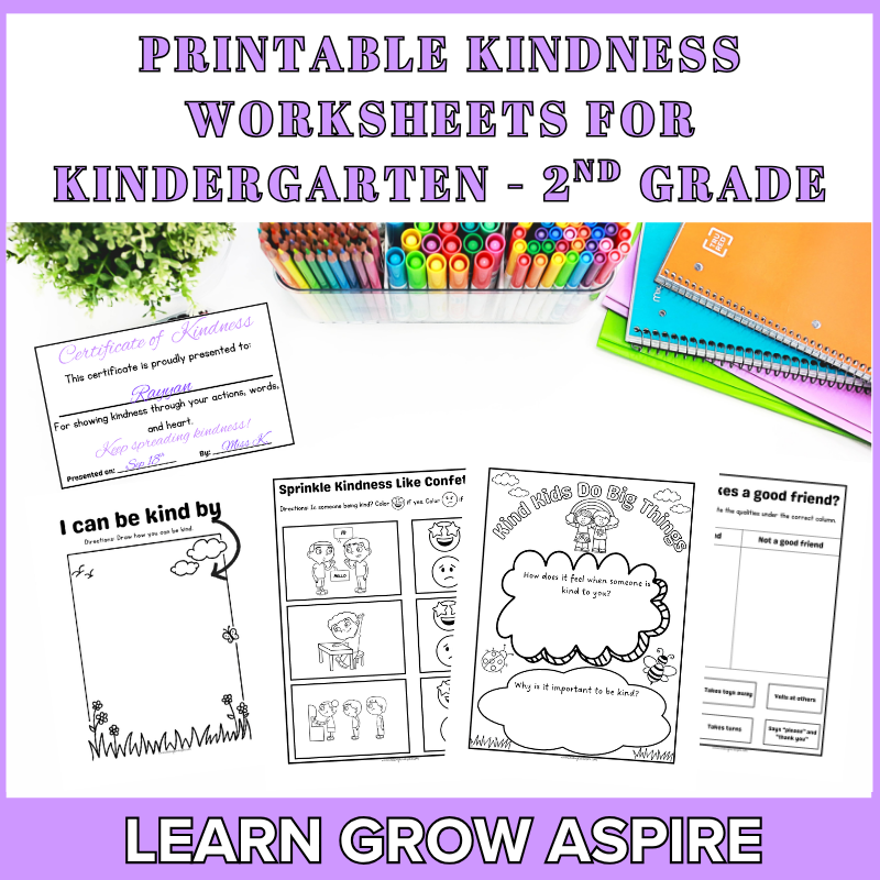 Kindness Activities for Kindergarten, Grade 1 & Grade 2