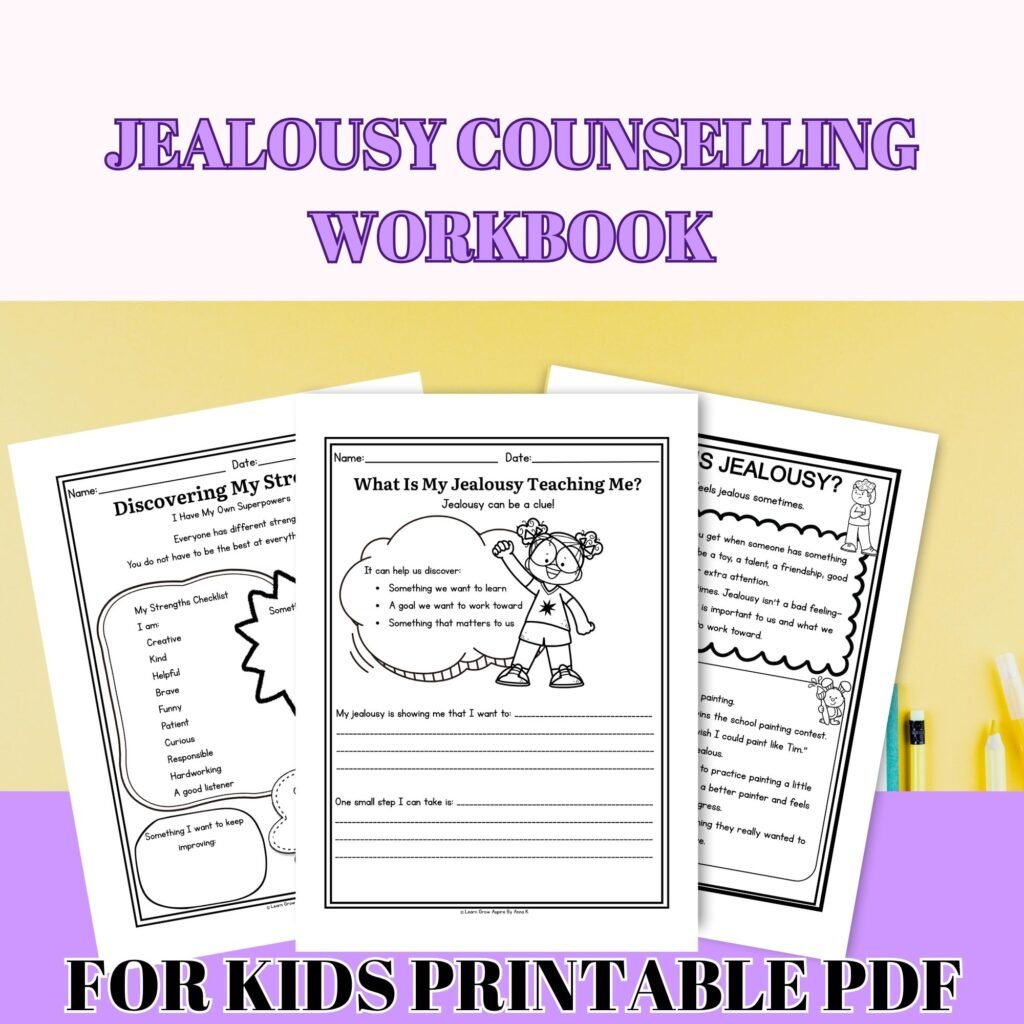 Jealousy Counselling Workbook Printable PDF For Kids 