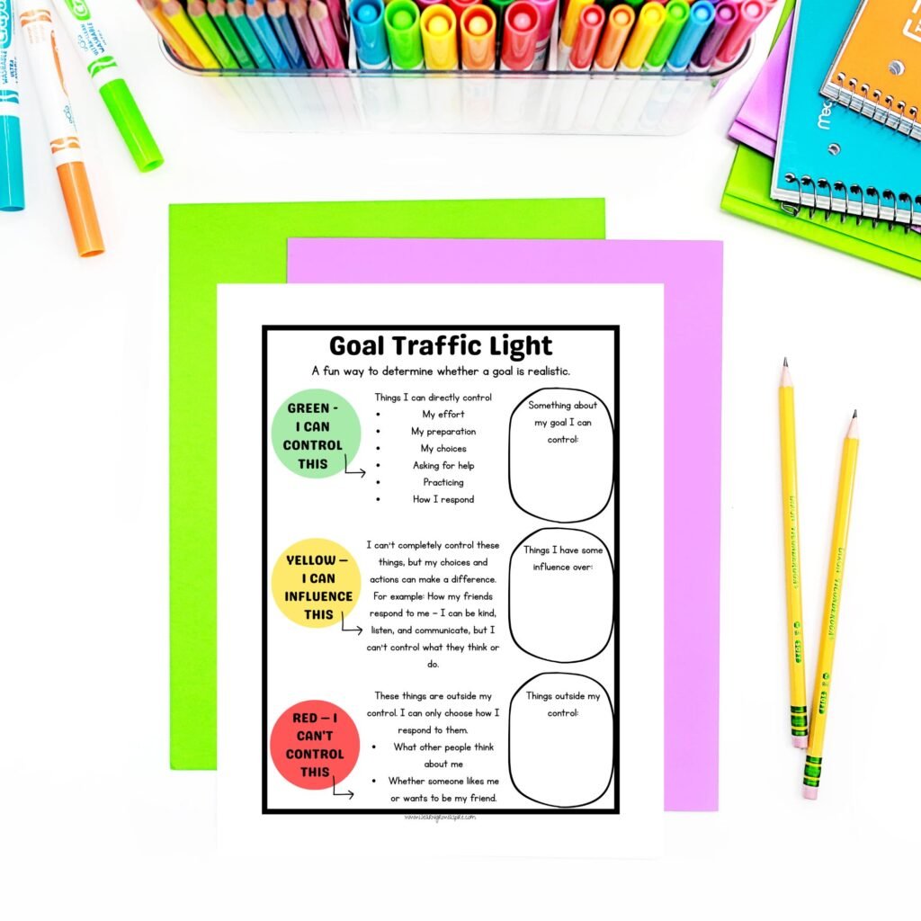 Goal Setting templates and sheets for middle school and high school students.