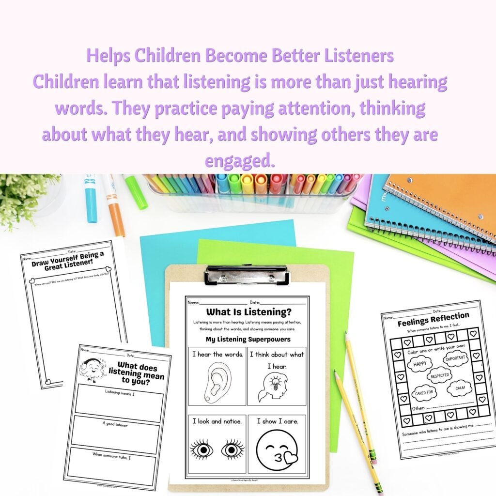 listening worksheets for kids printable pdf download