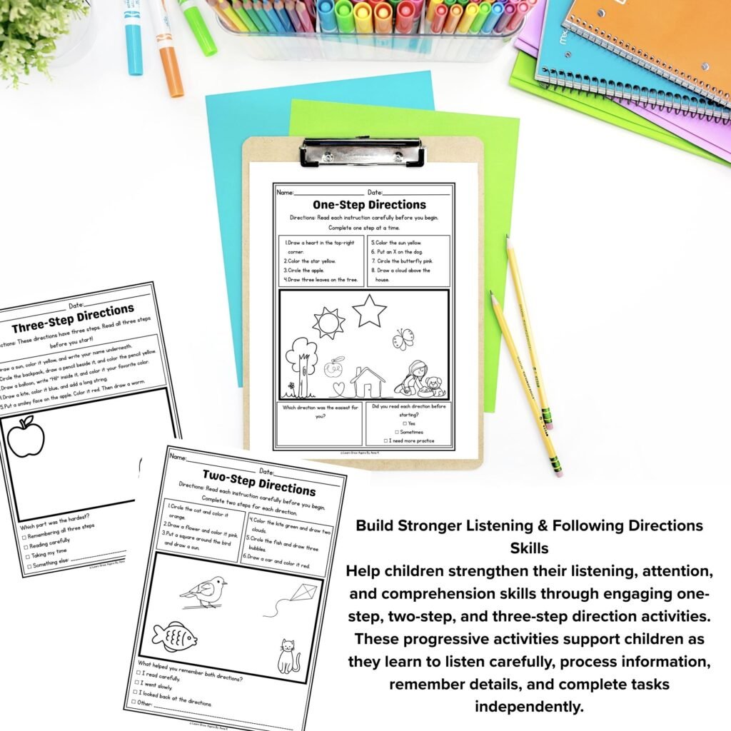 attention and listening activities autism printable pdf