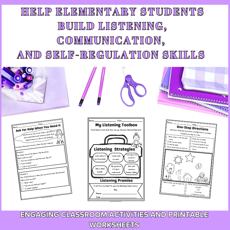 Listening worksheets for kids printable pdf