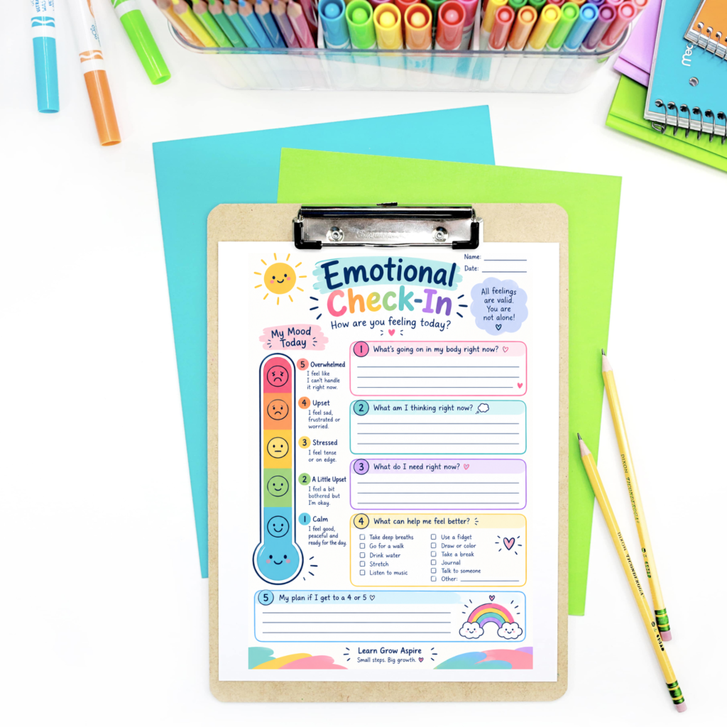FREE Printable Feelings Check-In Worksheet 
