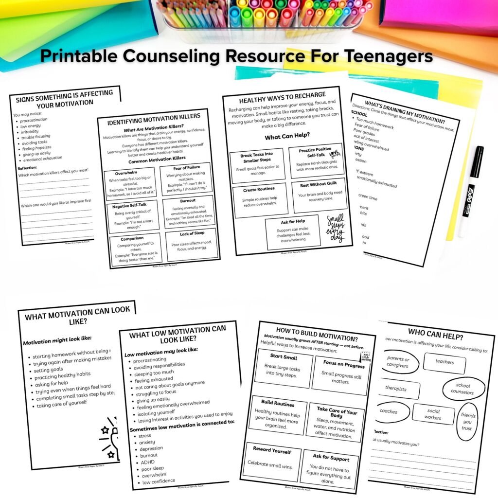 Mental health teen motivation worksheet pdf download