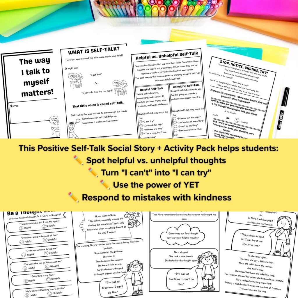 positive self talk printables for kids